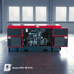 Bauer GFS-40 ATS, 40 kW/50 kVA  Notstromgenerator / Notstromaggregat